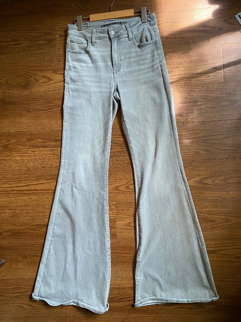 American Eagle Festival Flare Jeans High Rise Light Wash X-Long Size 6 Y2K